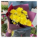 Букет с хризантемами &laquo;Больше жёлтого&raquo;