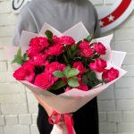 Букет с кустовыми розами &laquo;Кофейная пора&raquo;