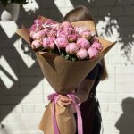 Букет с пионами &laquo;Кружево&raquo;