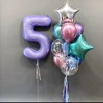 Композиция из шаров &laquo;Пять&raquo;