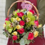 Цветы в корзине  &laquo;Вихрь чувств&raquo;