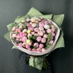 Букет из 65 розовых пионов &laquo;Зашифрованное послание&raquo;
