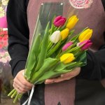 Букет с тюльпанами &laquo;Пламя любви&raquo;