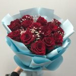 Букет из 15 красных роз &laquo;Мента&raquo;