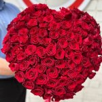 Букет из красных роз сердце &laquo;Страстное пламя&raquo;