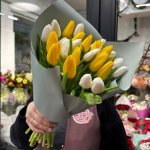 Букет из 25 тюльпанов &laquo;Огненная страсть&raquo;