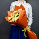 Букет с хризантемами &laquo;Для учителя&raquo;